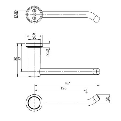 105 8200 Subi Toilet Roll Holder Line Drawing
