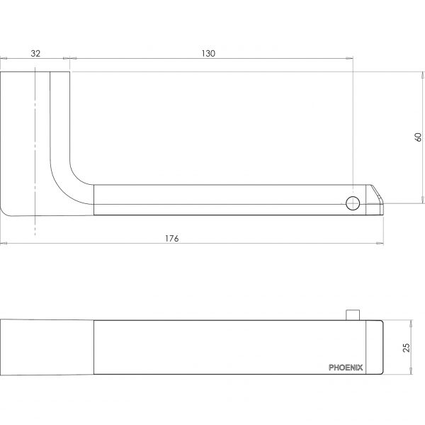 GS892 Gloss Toilet Roll Holder Line Drawing 600x600 1