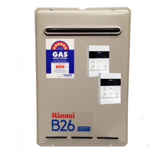 Rinnai KB26 Builders Series Continuous Flow Hot Water with 2 Controllers - EXTENDED 5 YEAR WARRANTY