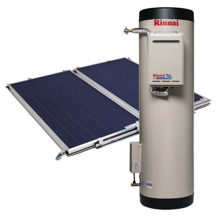 Rinnai Prestige Flat Plate Solar Hot Water (Gas Boost & Stainless Ground Steel Tank)